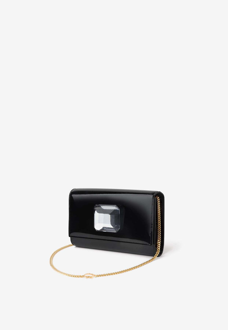 Jaipur Maxi Gemstone Clutch in Patent Leather