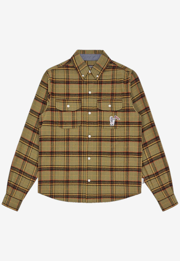 Logo Patch Checked Long-Sleeved Shirt