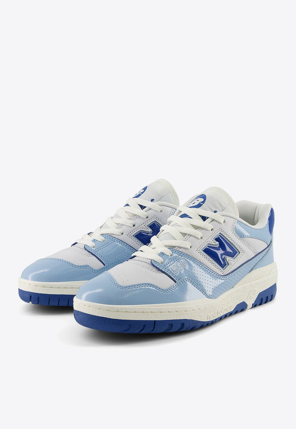 550 Low-Top Sneakers in White and Blue