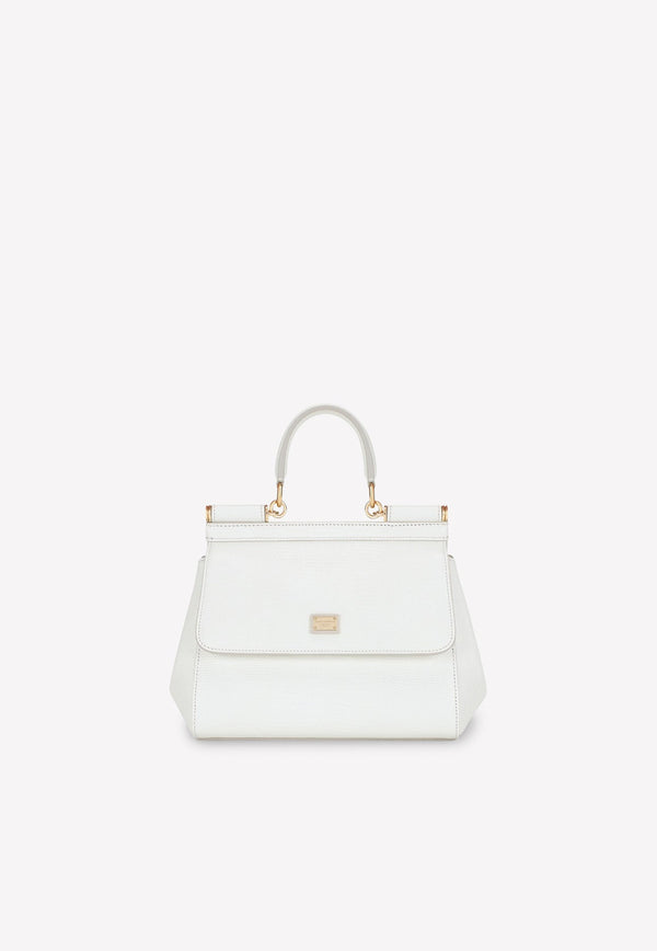 Medium Sicily Top Handle Bag in Dauphine Leather