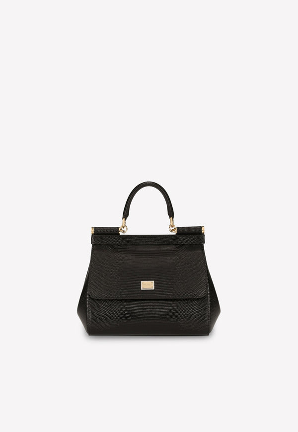 Medium Sicily Top Handle Bag in Dauphine Leather