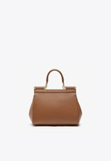 Medium Sicily Top Handle Bag in Dauphine Leather