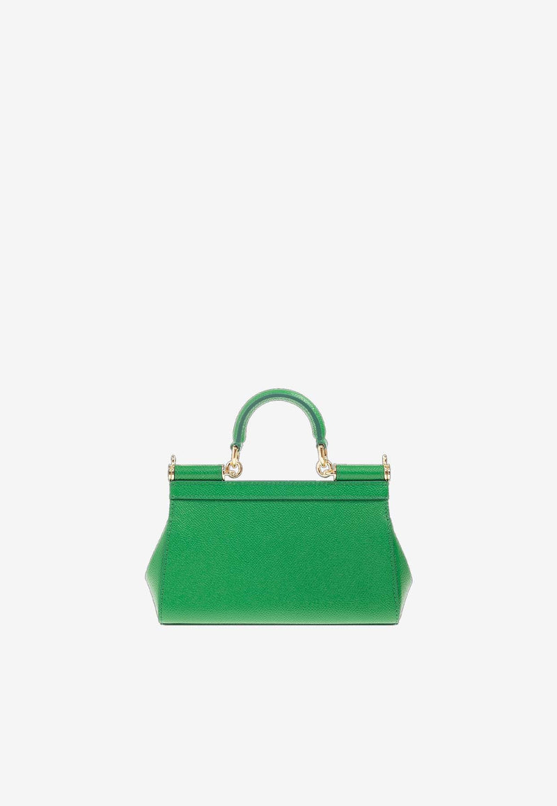 Small Sicily Top Handle Bag in Dauphine Leather