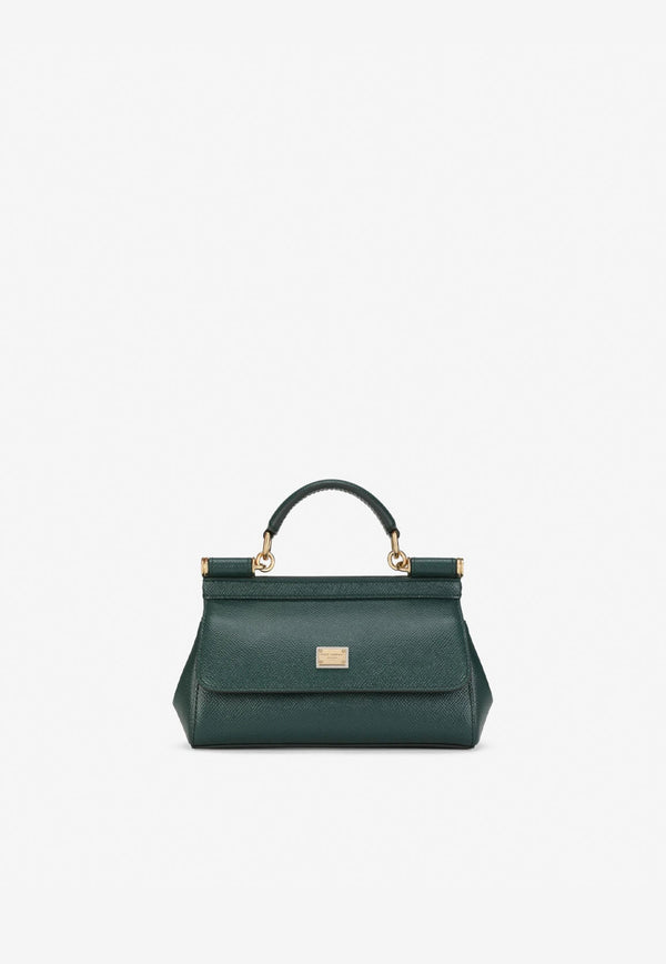 Small Sicily Top Handle Bag in Dauphine Leather