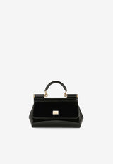 Small Sicily Top Handle Bag in Polished Leather