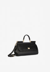 Elongated Sicily Top Handle Bag in Dauphine Leather