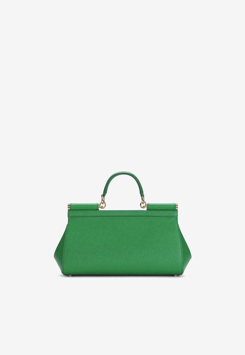 Elongated Sicily Top Handle Bag in Dauphine Calf Leather