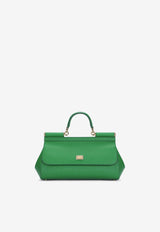 Elongated Sicily Top Handle Bag in Dauphine Calf Leather