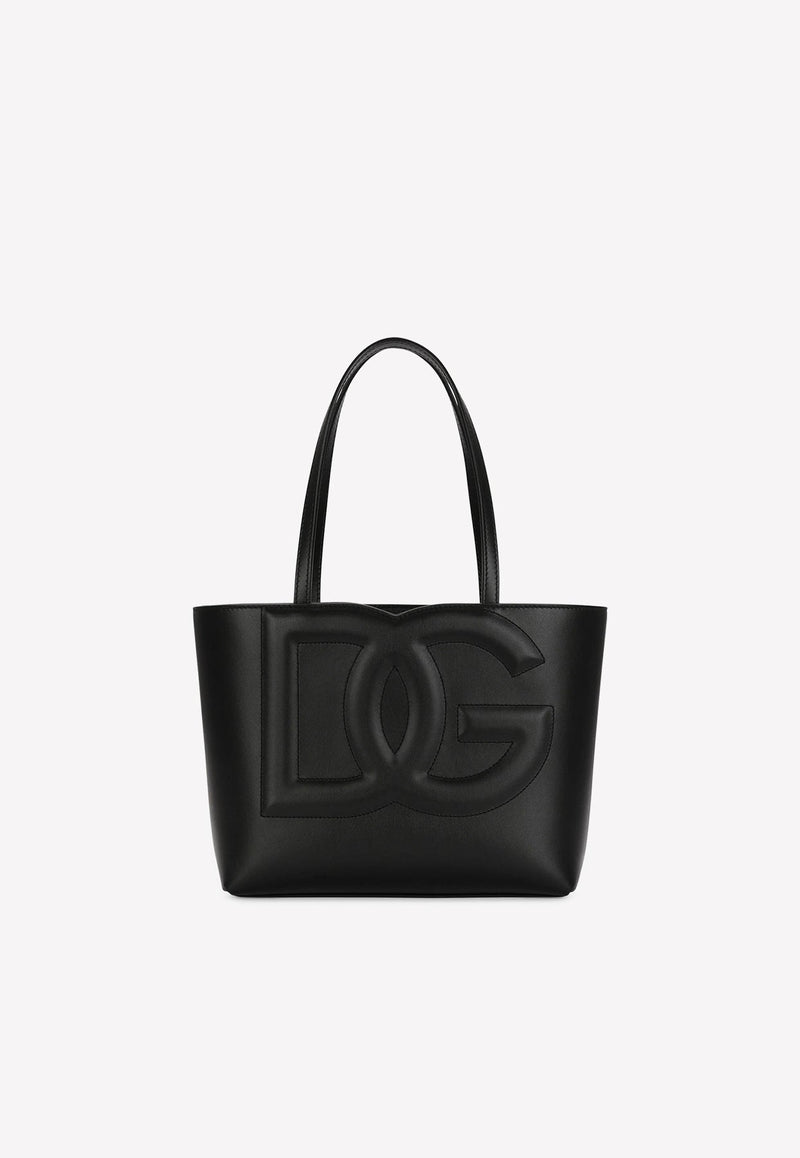 Small DG Embossed Tote Bag in Calf Leather