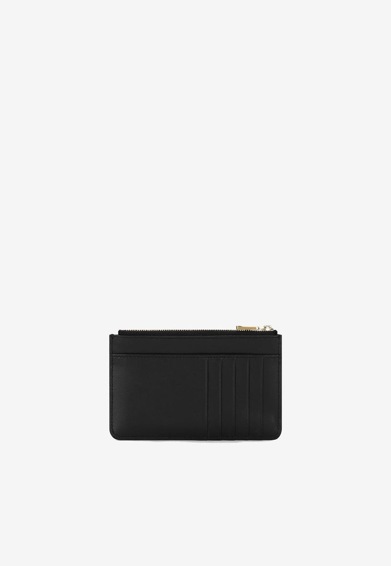 Medium DG Logo Zip Cardholder in Calf Leather