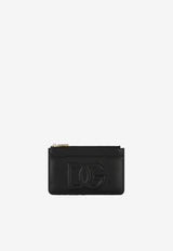 Medium DG Logo Zip Cardholder in Calf Leather