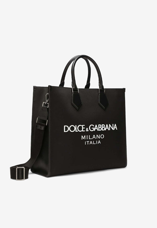 Large Rubberized Logo Top Handle Bag