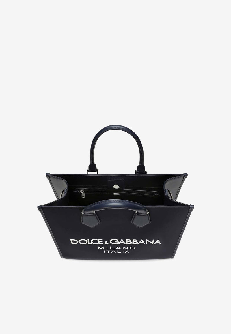 Large Rubberized Logo Top Handle Bag