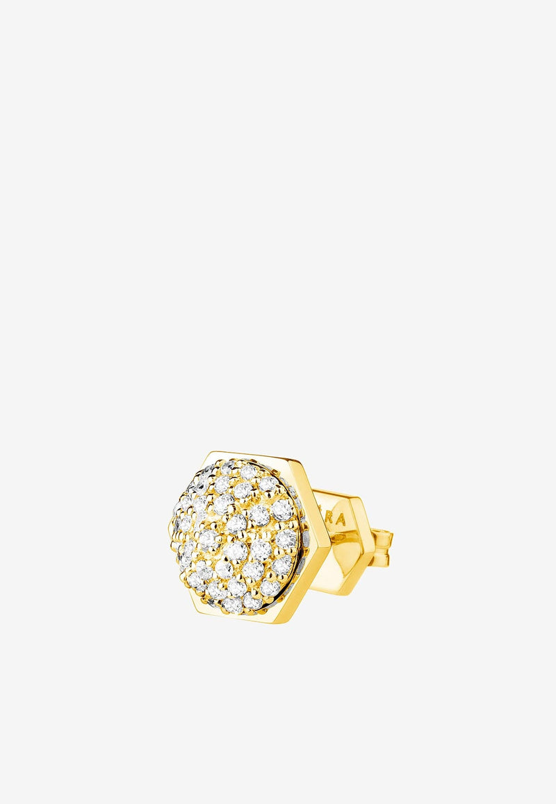 Bolt Diamond Stud Earring in 18-karat Yellow Gold