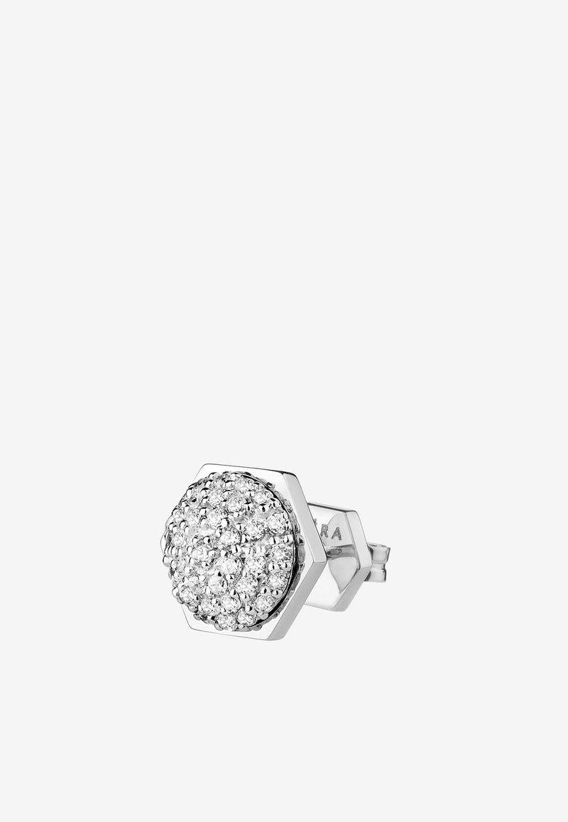 Bolt Diamond Stud Earring in 18-karat White Gold