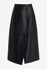 Hedi Leather Midi Skirt