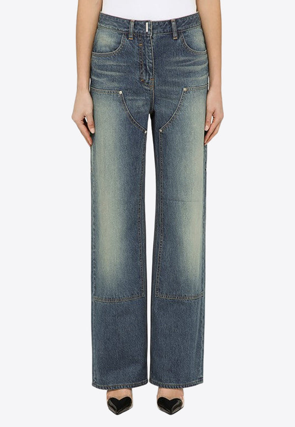 Logo Plaque Wide-Leg Jeans