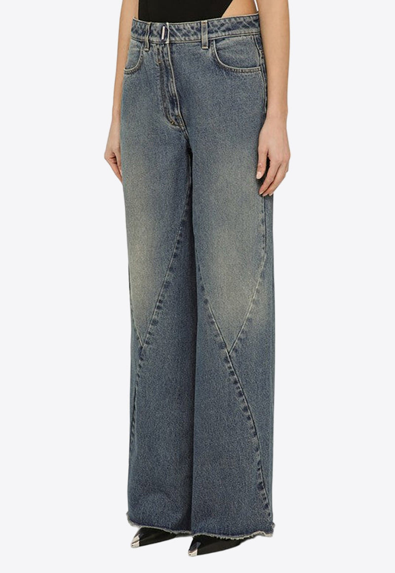 Washed Wide-Leg Jeans