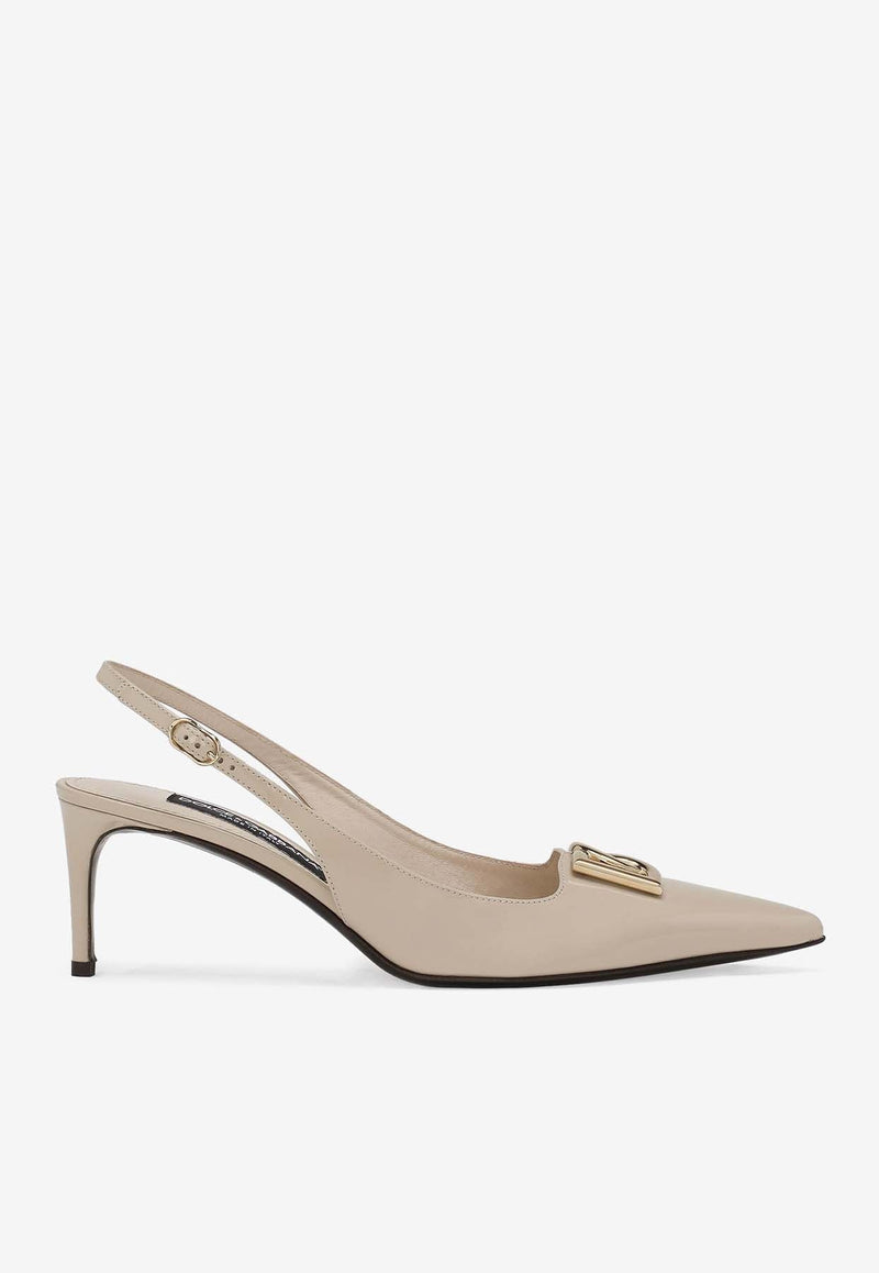 Lollo 60 Slingback Pumps in Polished Leather