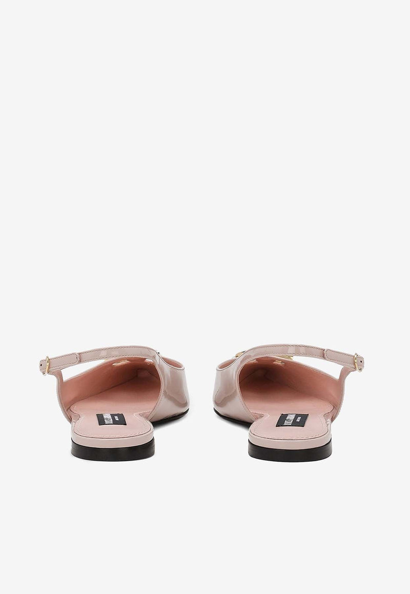 Logo-Plaque Slingback Flats