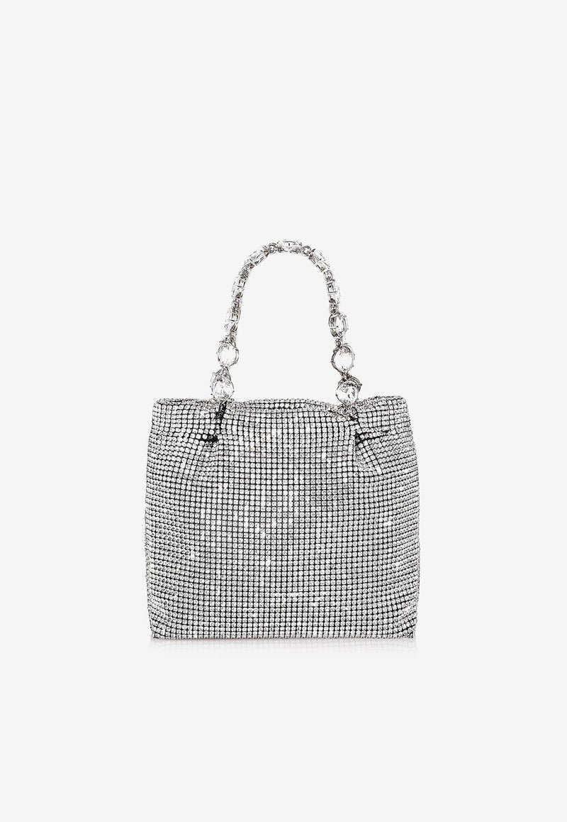 Mini Galactic Crystal-Embellished Top Handle Bag