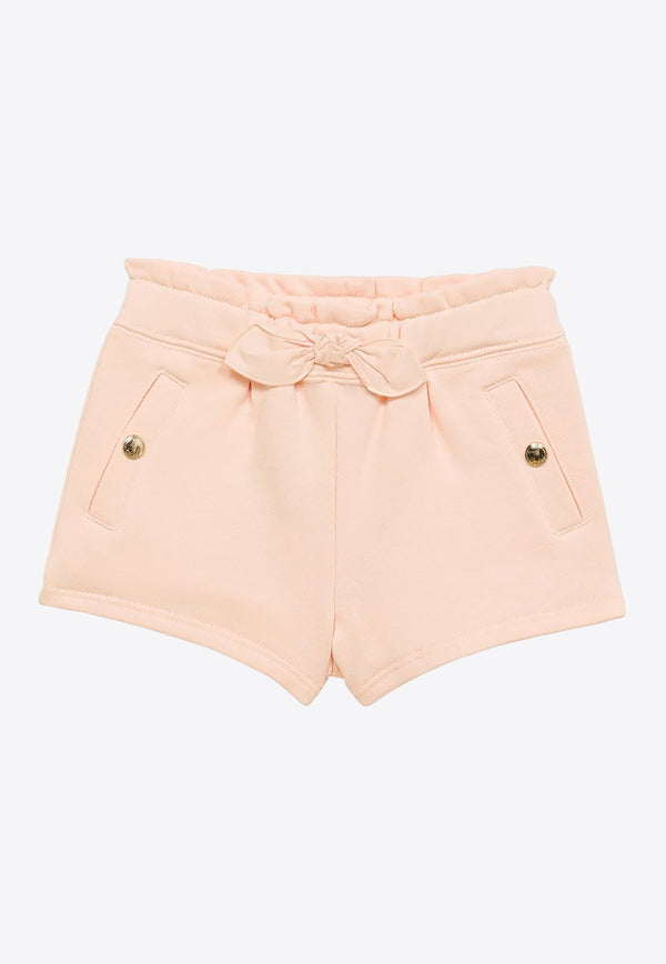 Girls Bow-Detailed Mini Shorts