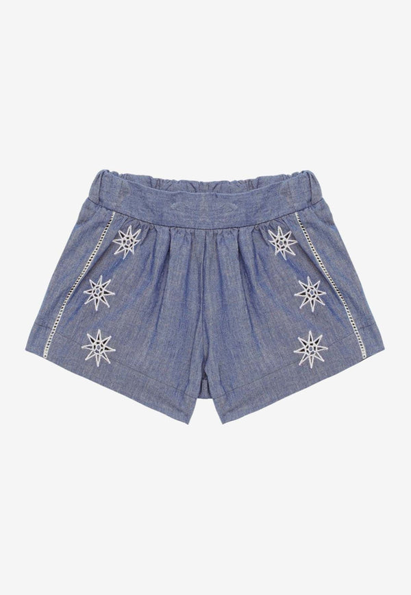 Baby Girls Embroidered Denim Shorts