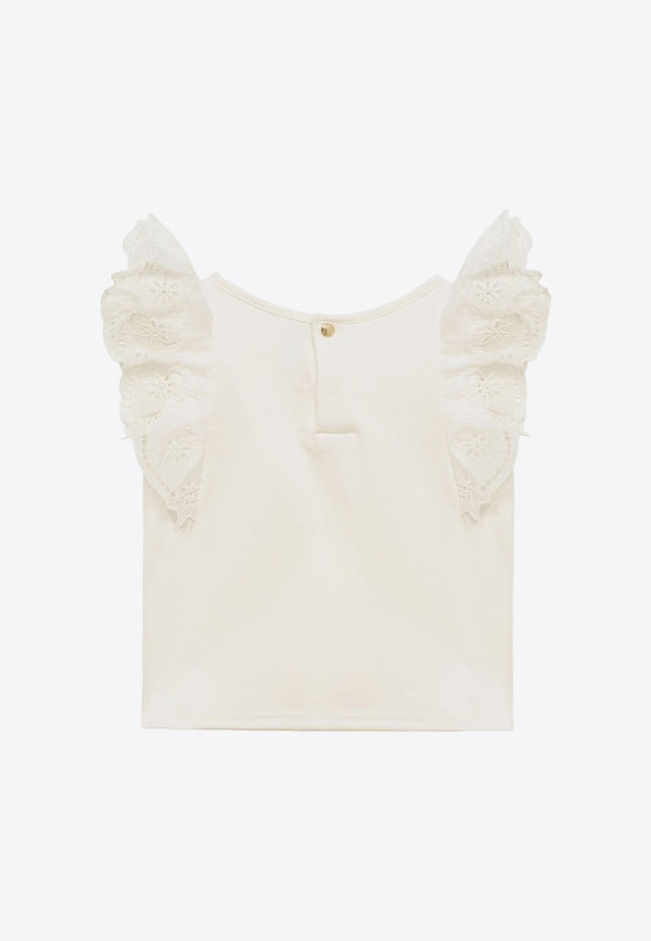 Girls Broderie Anglaise Top