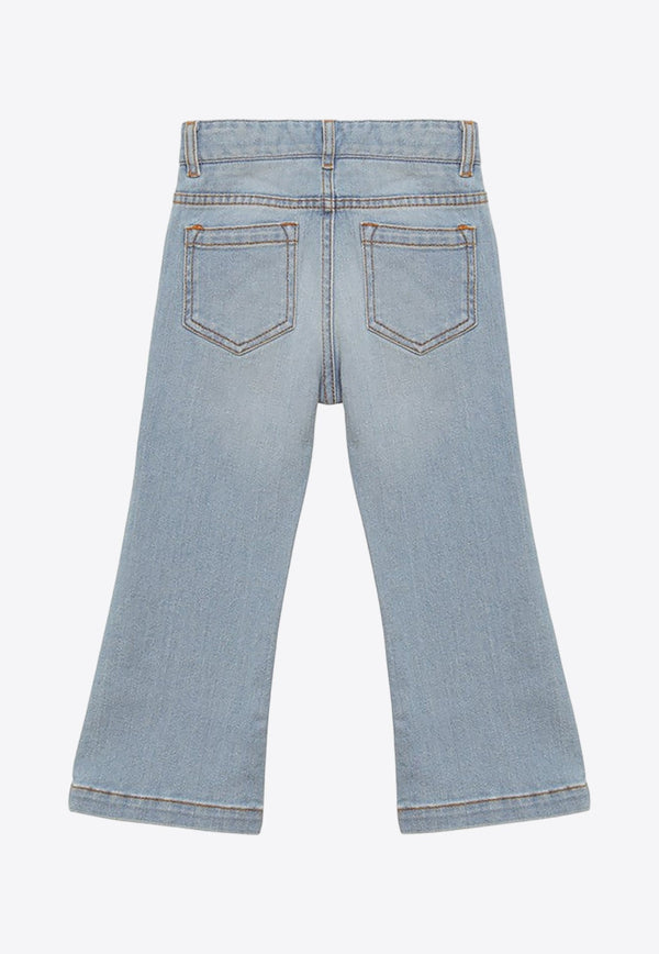 Girls Washed-Effect Jeans
