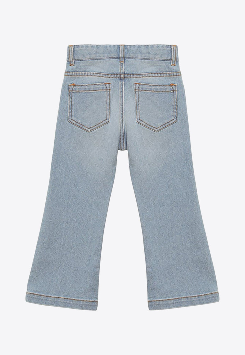 Girls Washed-Effect Jeans