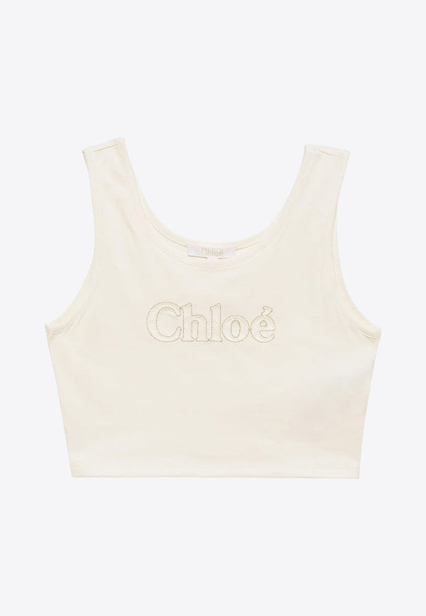 Girls Logo Embroidered Cropped Top