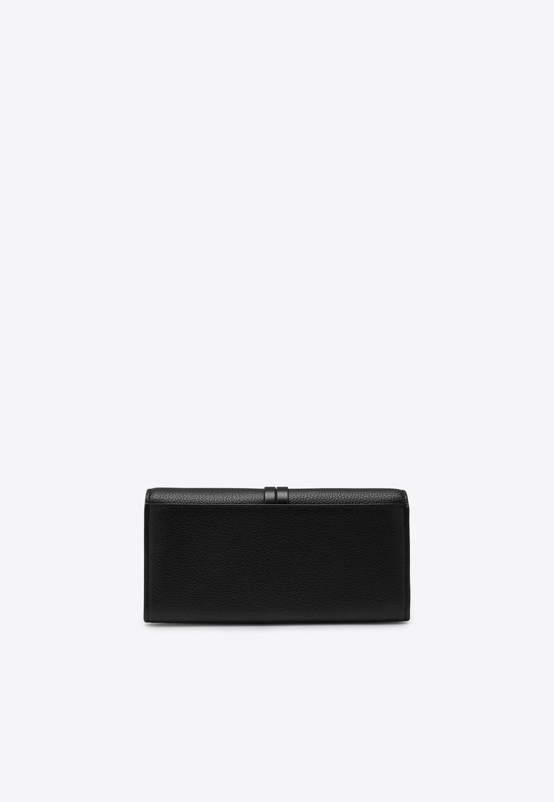 Alphabet Flap Wallet in Grained Leather