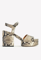 Odina 100 Python-Effect Goatskin Sandals