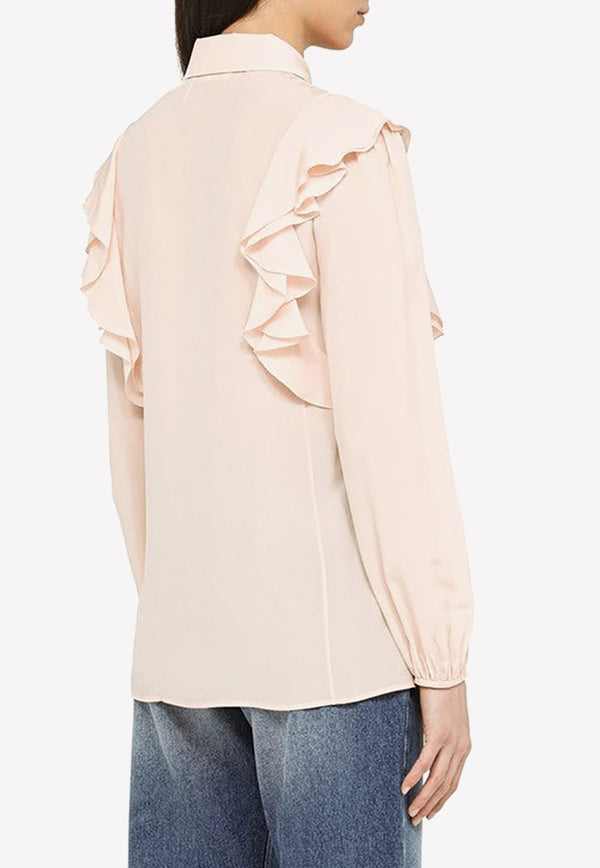 Ruffled Long-Sleeved Blouse