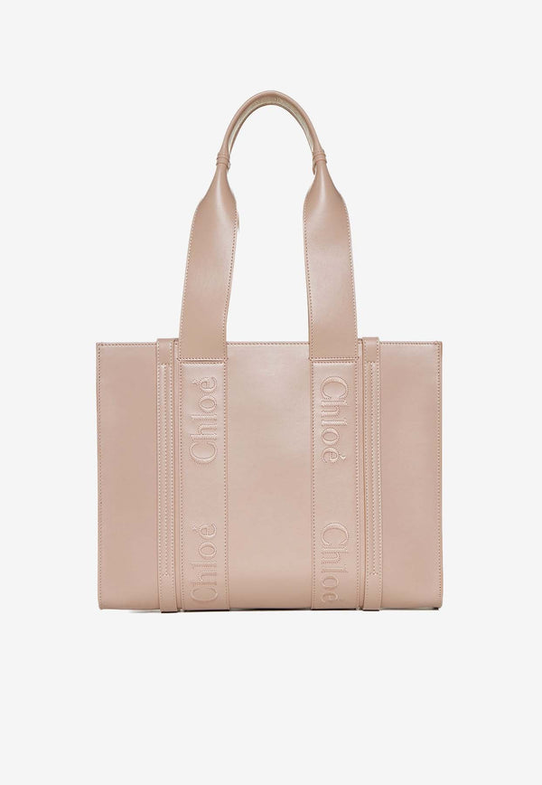 Medium Woody Tote Bag in Calf Leather