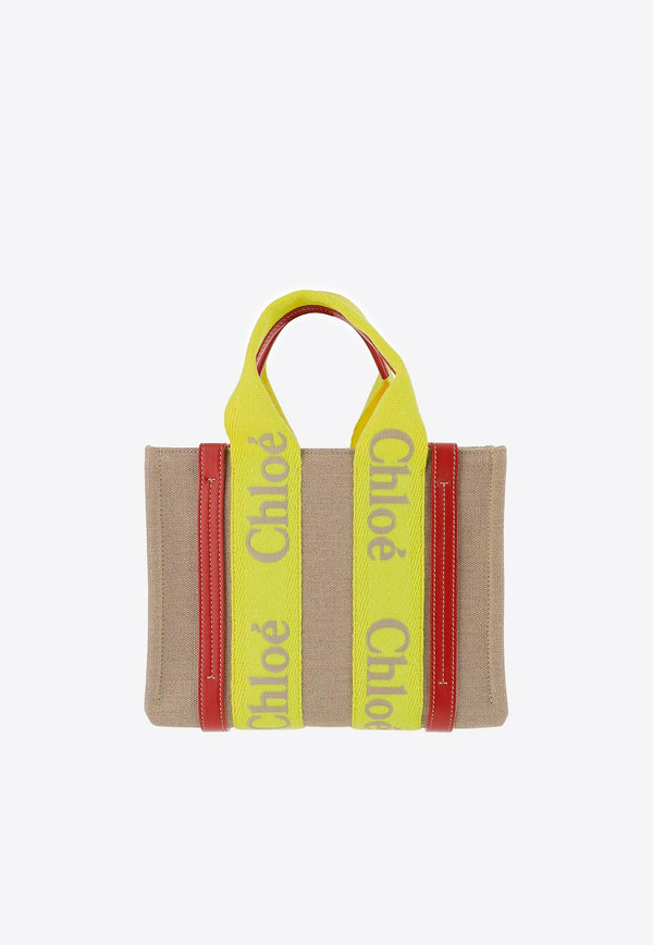 Small Woody Linen Tote Bag