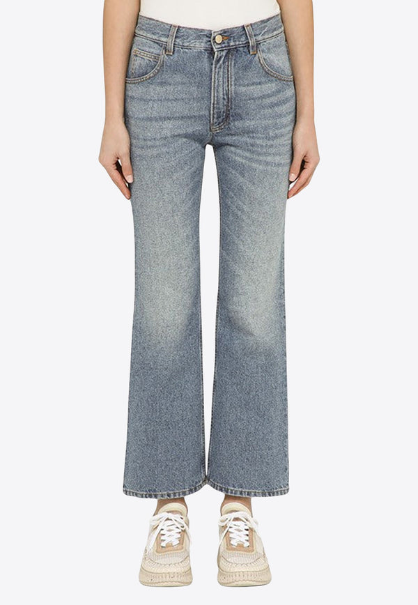Washed-Out Cropped Jeans