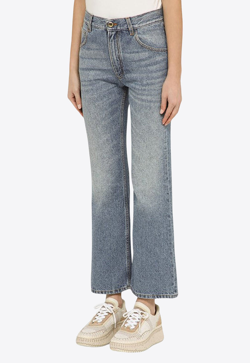 Washed-Out Cropped Jeans