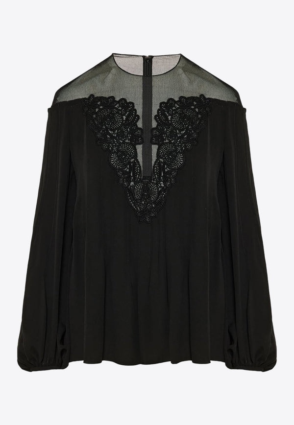 Lace Paneled Blouse