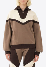 High-Collar Half-Zipped Sweatshirt