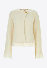 Frayed-Edge Wool-Blend Jacket