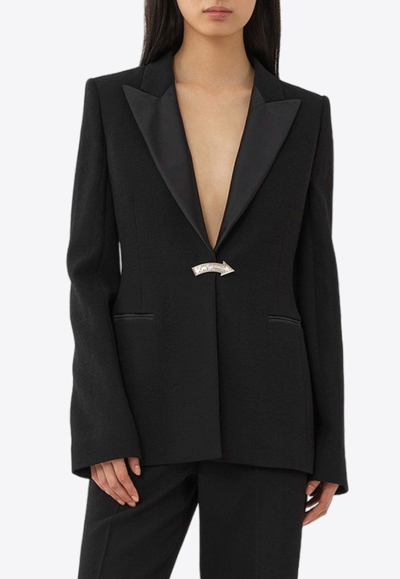 Arrow-Brooch Wool Blazer