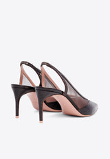 Collins 70 Croc-Embossed Slingback Pumps