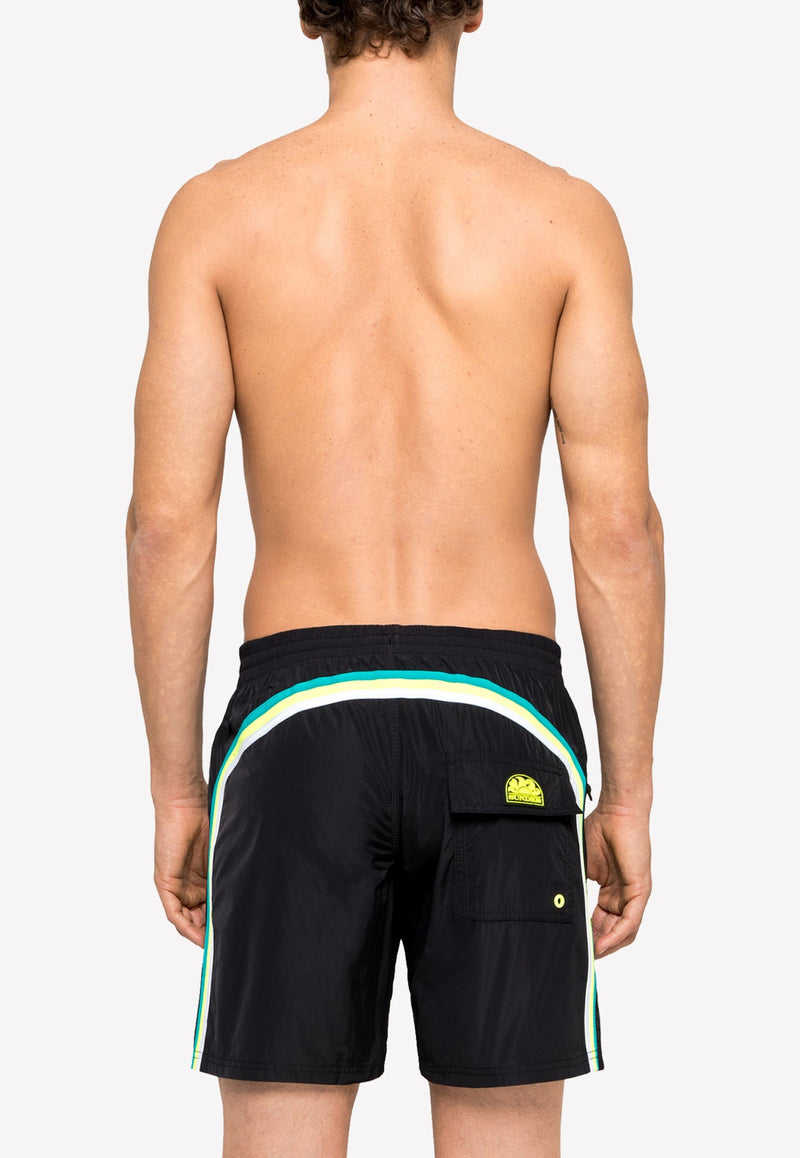 Stretch Waist Mid-length Swim Trunks