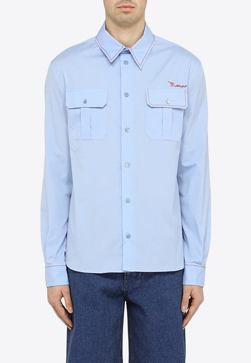 Logo-Embroidered Poplin Shirt