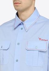 Logo-Embroidered Poplin Shirt