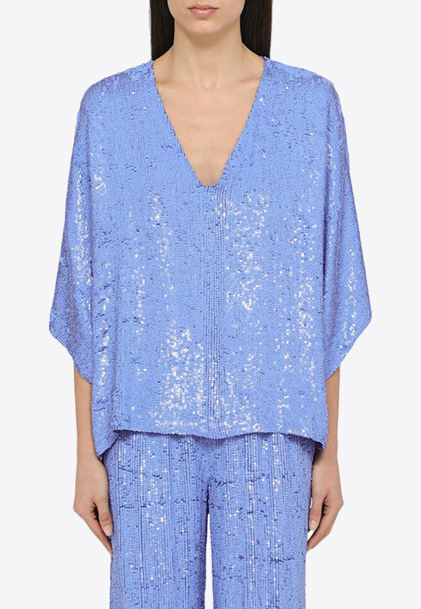 V-neck Sequined Blouse