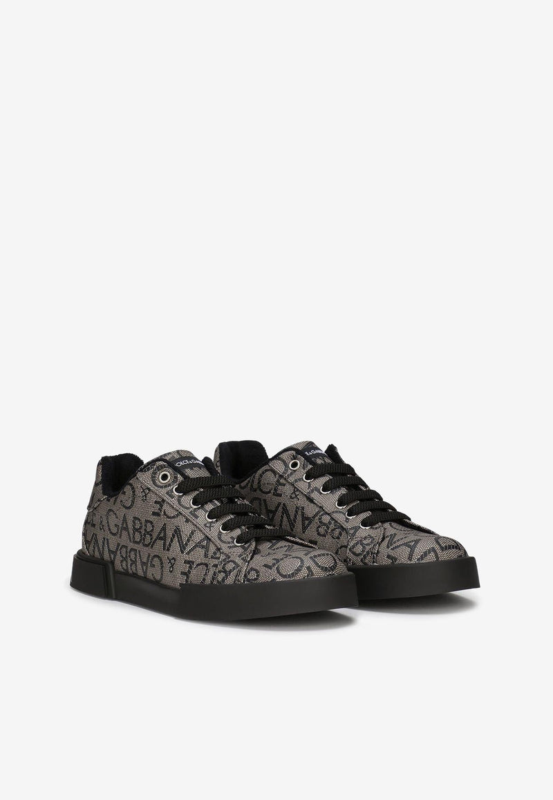 Boys Logo Jacquard Low-Top Sneakers