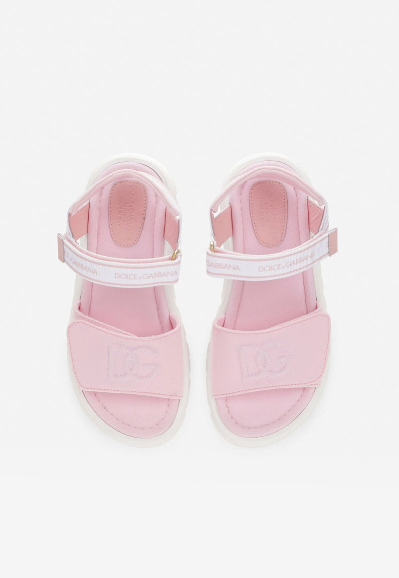 Girls DG Logo Sandals in Tech Fabric