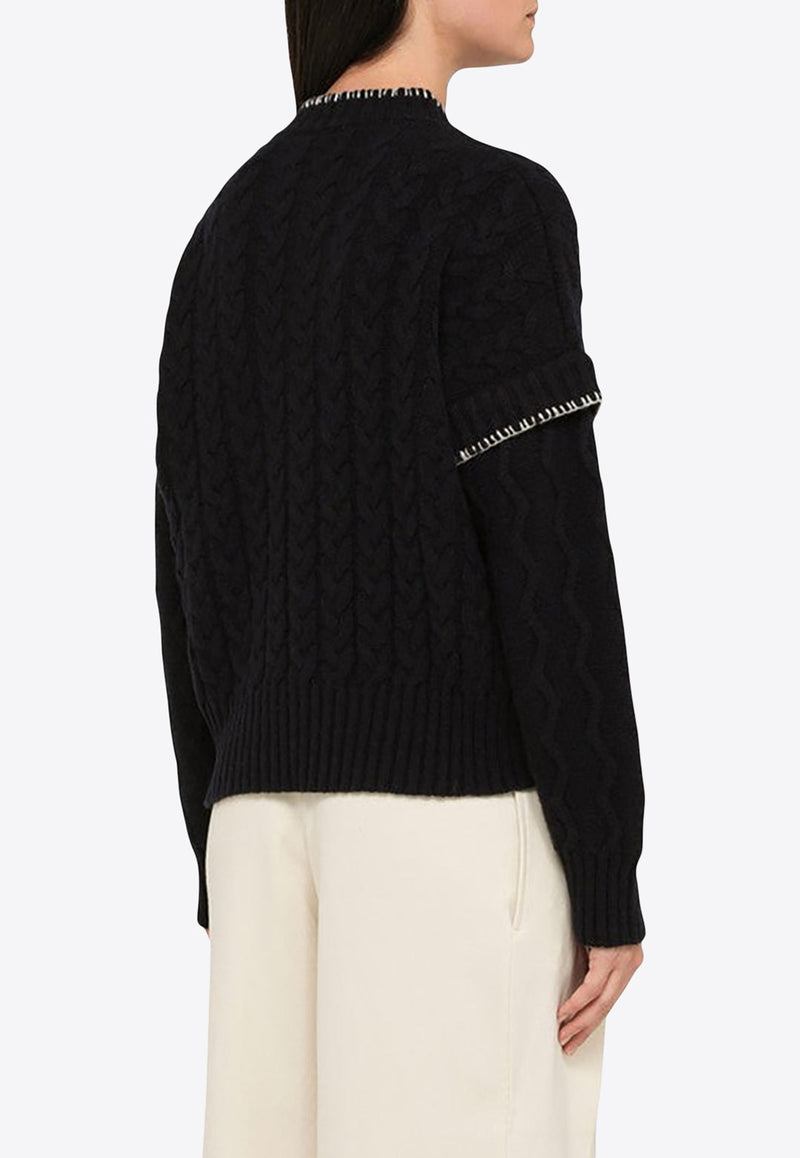 Layered Crewneck Wool-Blend Sweater